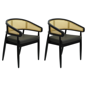 Curved Back Rattan Dining Chairs