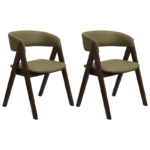 2 Modern Walnut Dining Chair