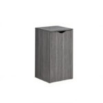 brown expandable compact office desk with storage shelves