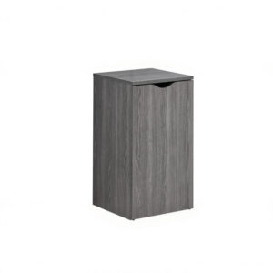 brown expandable compact office desk with storage shelves