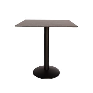 black sintered stone marble like table with base 30"x30"