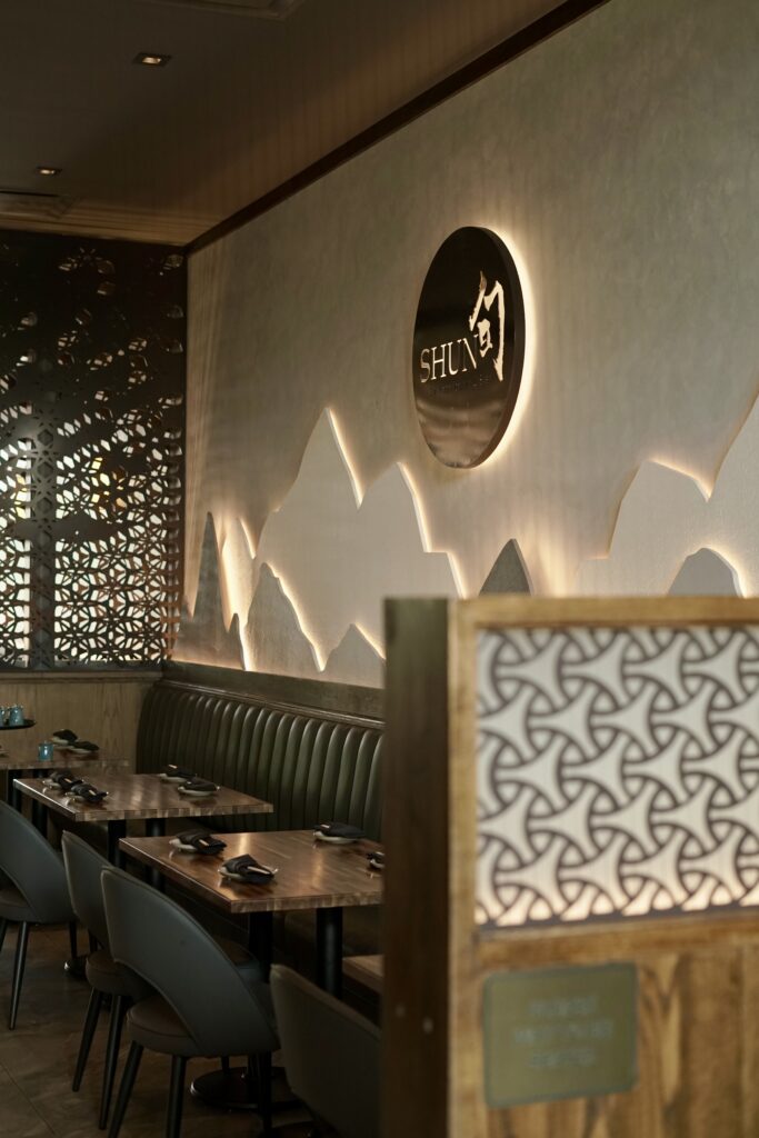 Modern sushi restaurant furniture by FOH Furniture at Shun by Yama Sushi