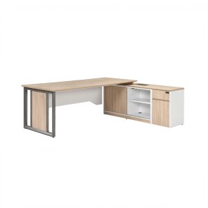 modern l shaped executive desk with integrated storage
