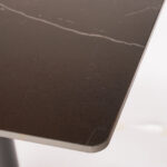 black sintered stone marble like table with base 30"x30"