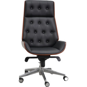 chesterfield style tufted office chair with bentwood back