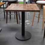 black sintered stone marble like table with base 30"x30"