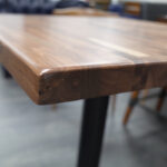 black sintered stone marble like table with base 30"x30"