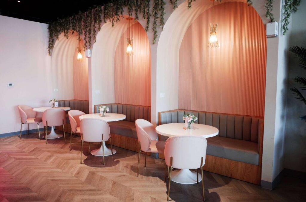Custom cafe furniture by FOH Furniture at Cocomelt Chicago