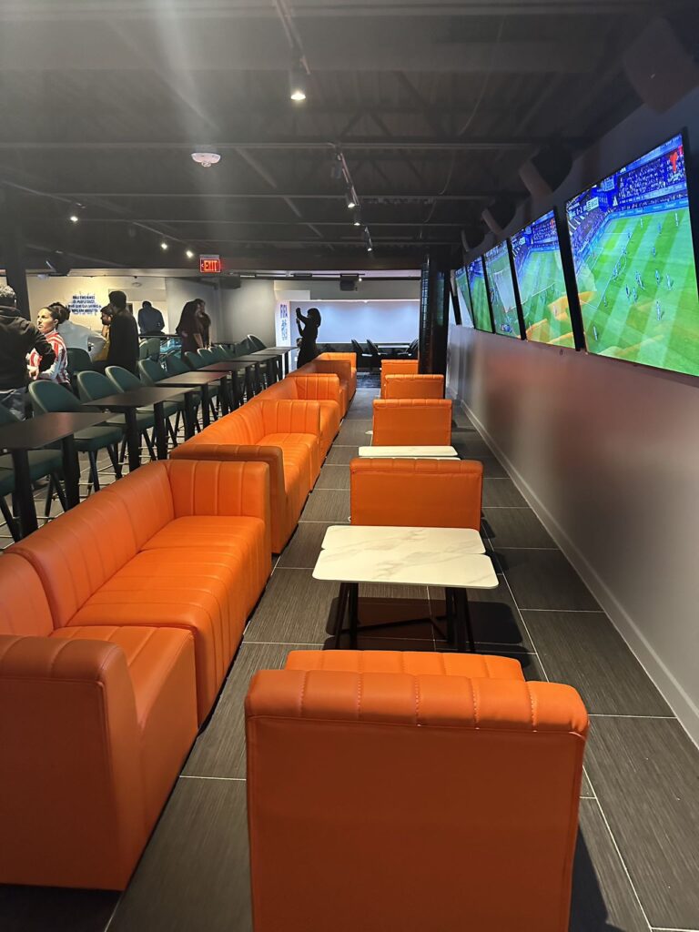 Restaurant and bar furniture by FOH Furniture at The G.O.A.T’s Arena