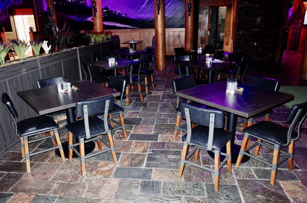 Unique themed furniture by FOH Furniture at Haunted Castle Cafe Plano