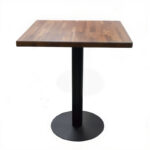 black sintered stone marble like table with base 30"x30"