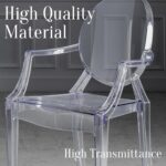 Set of 4 Clear Circle Back with Armrest Ghost Chairs