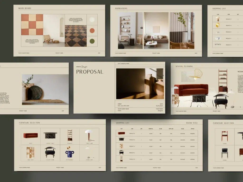 Interior design presentation boards