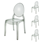 Set of 4 Gray LARGE Ghost Chairs