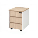 Natural Wood Veneer Desk with Cable Cutouts – White Base 1800*700