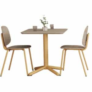 Yellow Modern Square Bistro Set – Light Wood Grain