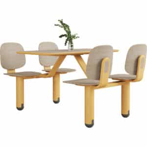 Modern Industrial Canteen Yellow Table Set