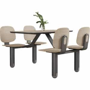 Modern Industrial Canteen Black Table Set