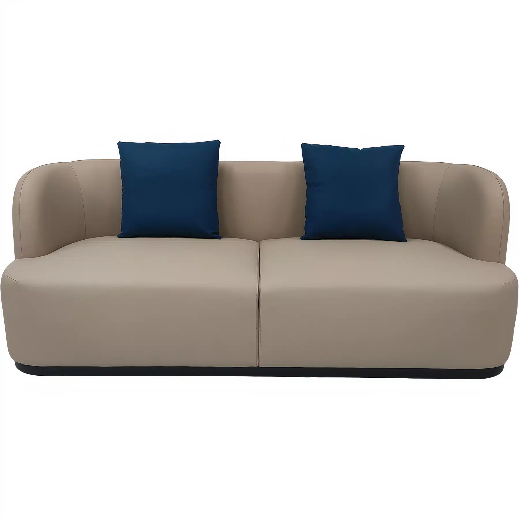 Contemporary Taupe Faux Leather Loveseat Sofa