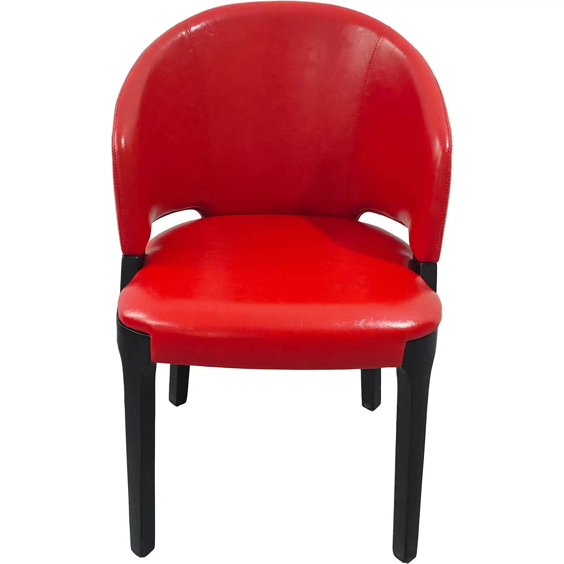 Bold Red Faux Leather Dining Armchair
