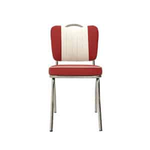 Americana Retro 1950s Diner Chair – Red & White Two-Tone Vinyl