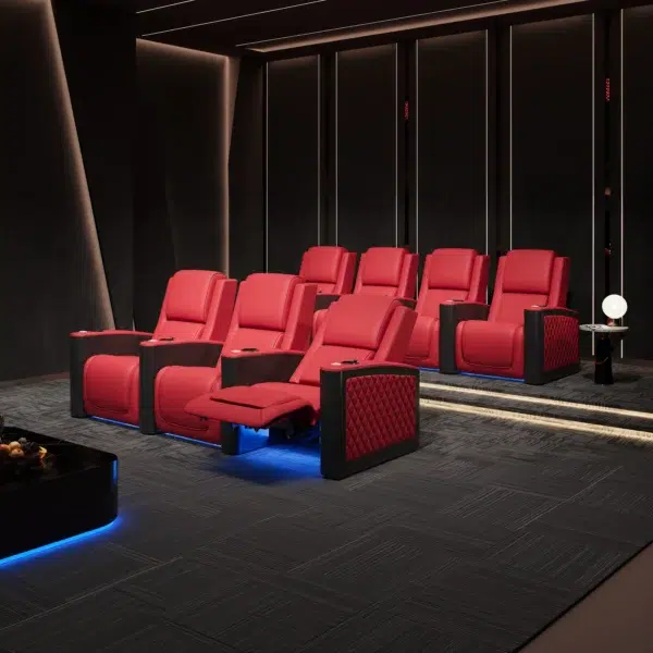 Gold Class Executive Power Recliner Cinema Seating – Luxury Red Leather Theater ...
