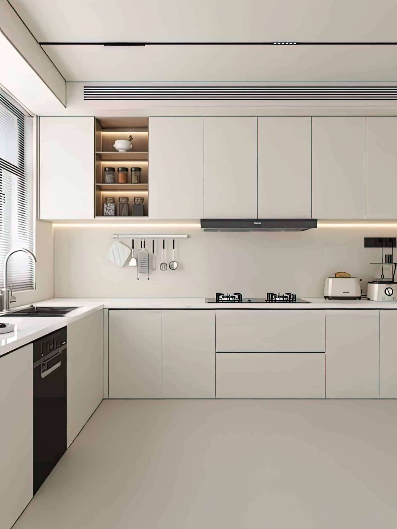 Zenith "Arctic Silk" Bespoke Kitchen Suite – Handleless Floor-to-Ceiling Matte White Cabinetry with Integrated Smart-Appliance Wing