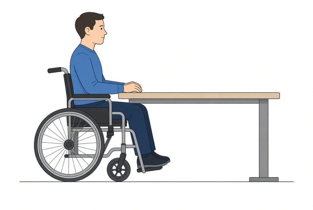 ADA restaurant table height and wheelchair clearance requirements