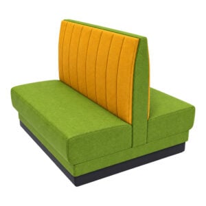 Lime Green Yellow Double Sided Channel Booth Commercial Banquette