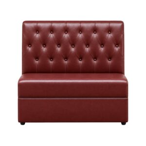 Burgundy Red Diamond Tufted Commercial Banquette Booth Bench