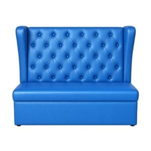 Royal Blue Wingback Double Banquette Booth Diamond Button Tufted