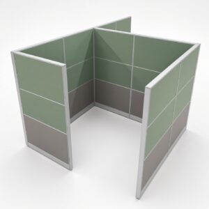 Sage Green Modular Office Cubicle Partition Acoustic Aluminum Frame