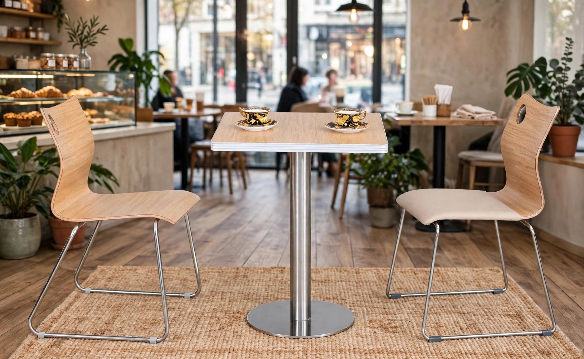 Common Table and Chair Set FOH-BC05 in a cafe