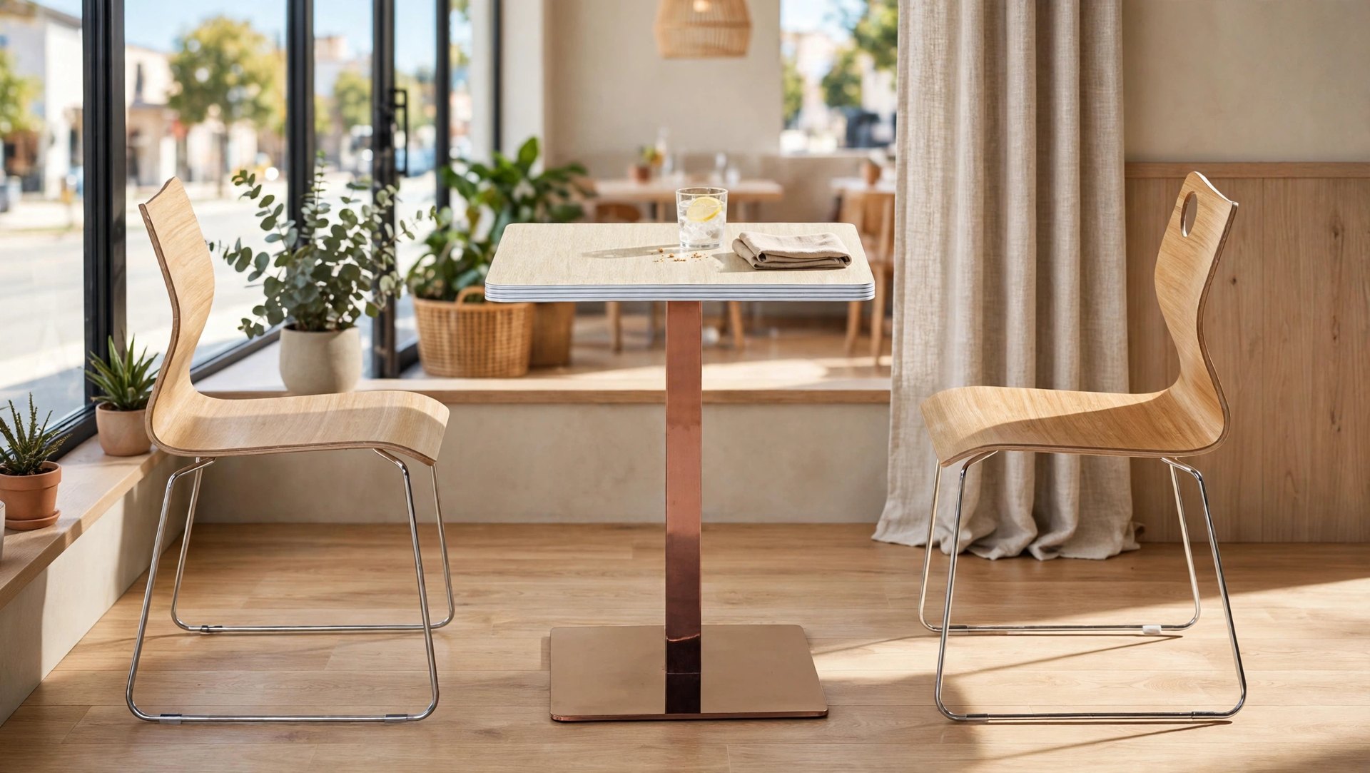 Common Table and Chair Set FOH-BC07 in a restaurant