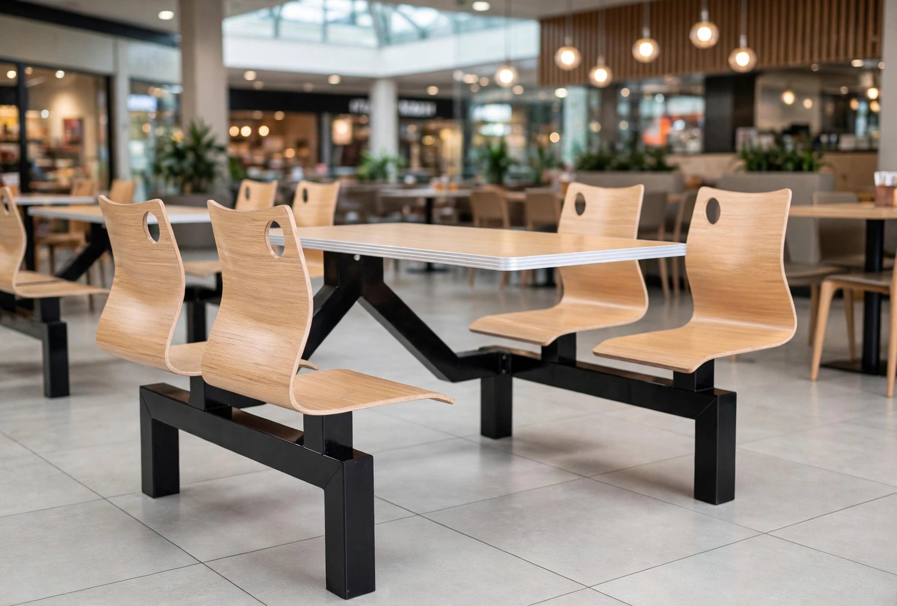 Connecting Table and Chair in a food court