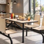 Connecting Table and Chair FOH-CBC02 in a fast food restaurant