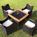 Outdoor Bar Dining Sets FOH-OT-27002 on a resort lawn