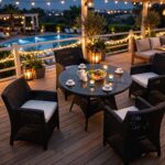 Outdoor Dining Table Set FOH-OT-8014 on a restaurant terrace
