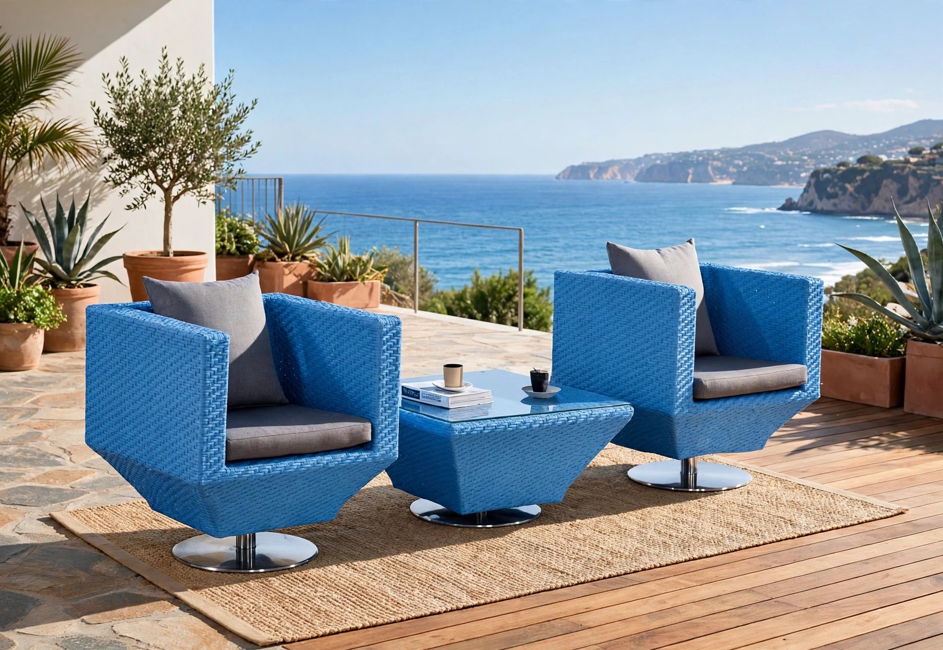 Outdoor Coffee Tables FOH-OT-9074T at a resort patio