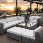 Outdoor Loungers FOH-OT-CF01 on a restaurant rooftop terrace