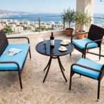 Outdoor Bar Dining Sets FOH-OT-CF1014B on a hotel terrace