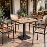 Outdoor Dining Table Set FOH-OT-CF1248 on a cafe terrace
