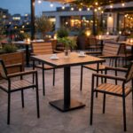 Outdoor Dining Table Set FOH-OT-CF1248 on a restaurant terrace