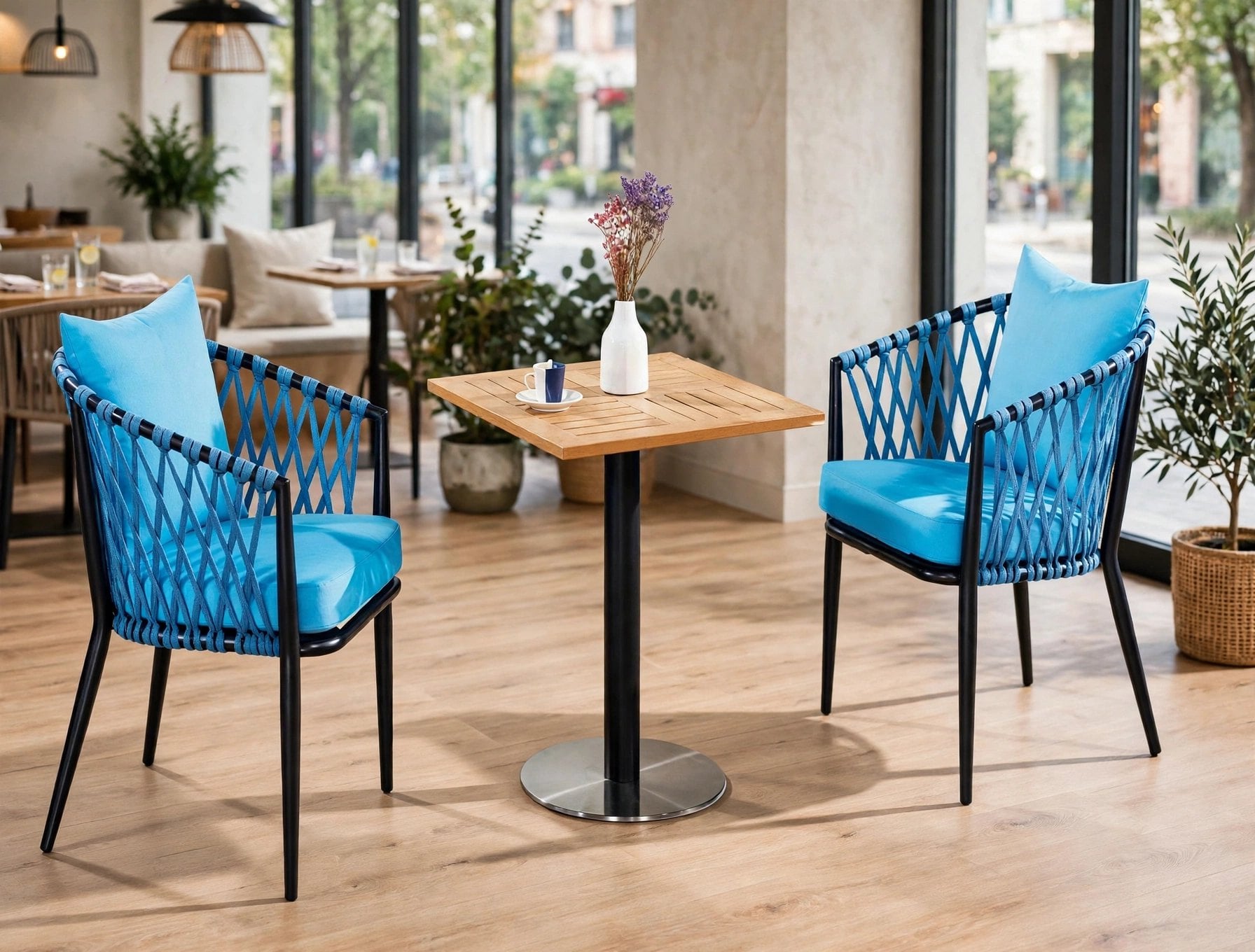 Outdoor Coffee Tables FOH-OT-CF2063L in a cafe