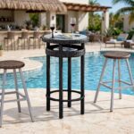 Outdoor Bar Dining Sets FOH-OT-CF710C beside a resort pool bar