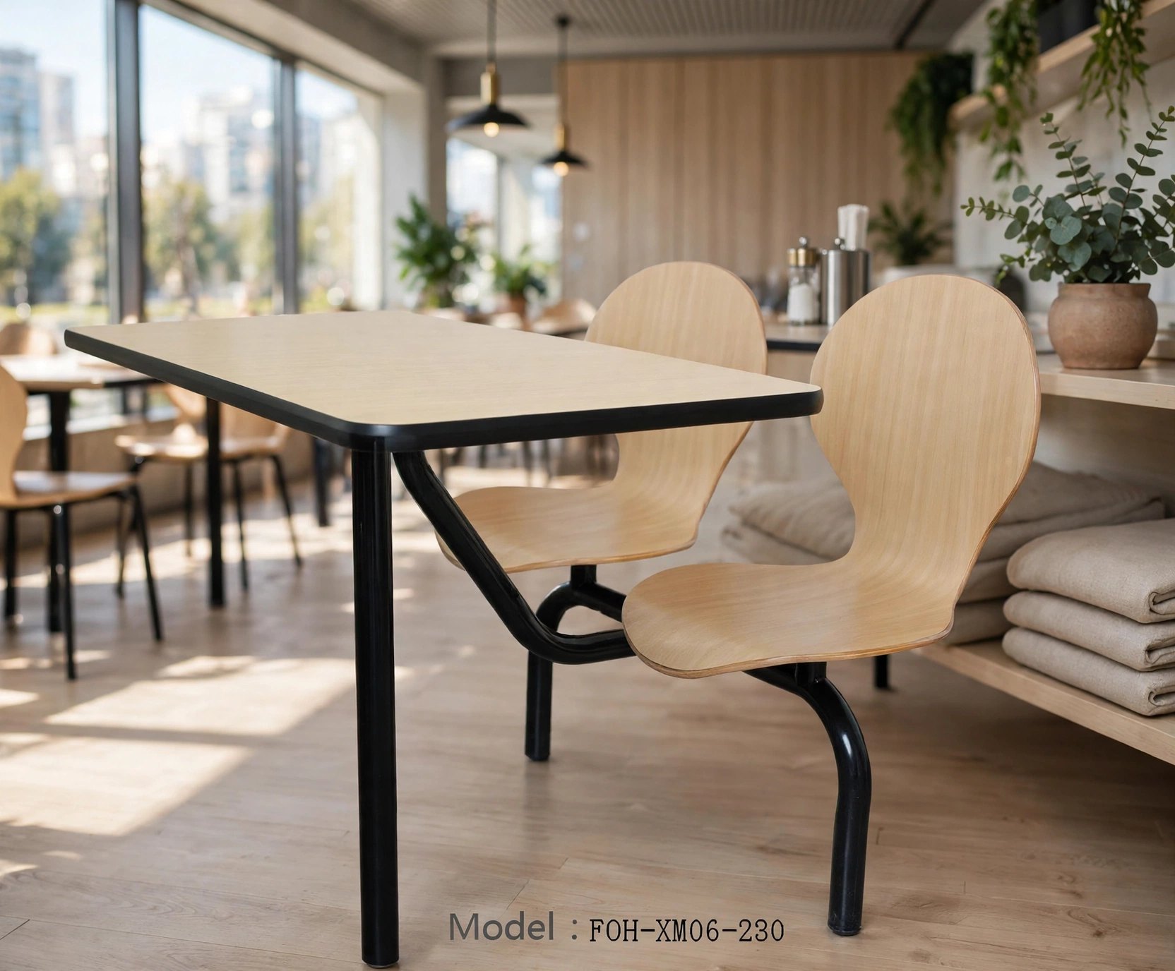 Connecting Table and Chair FOH-XM06-280 in a cafeteria