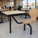 Connecting Table and Chair FOH-XM06-282 in a fast food restaurant