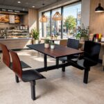 Connecting Table and Chair FOH-XM07-008 in a fast food restaurant
