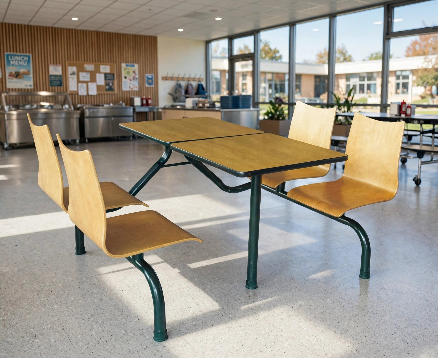 Connecting Table and Chair FOH-XM07-012 in a school cafeteria