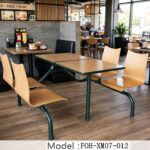 Connecting Table and Chair FOH-XM07-012 in a fast food restaurant